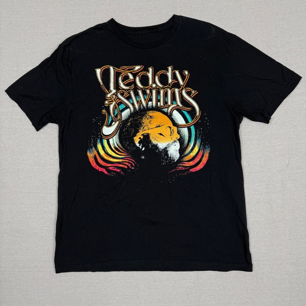 Teddy Swims Tour T Shirt Mens Size Large Black Graphic Psychedelic Concert Tee L